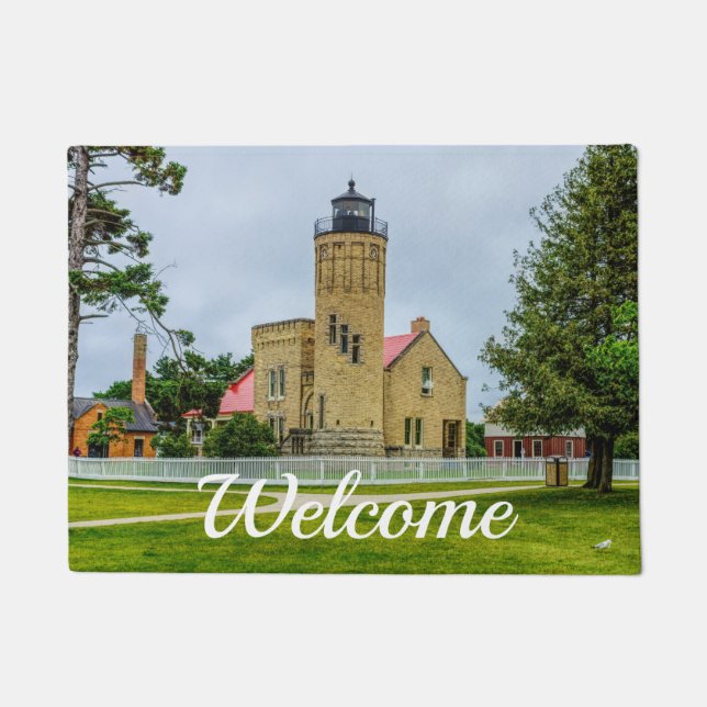 Tapete de Boas-Vindas do Farol de Mackinac Point (Frente)