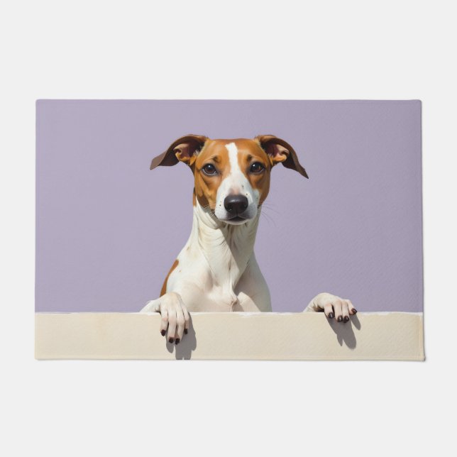 Tapete de Borracha com Arte de Cachorro Greyhound (Frente)