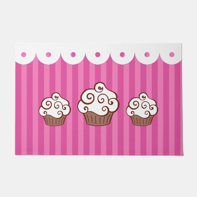 Tapete de Borracha Cupcake Rosa  (Frente)