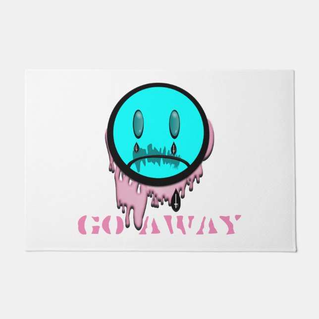 Tapete de Borracha Emoji Chorando Pastel Goth Vá E (Frente)