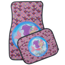 Tapete de Carro Escamas Rosa Roxo Sereia