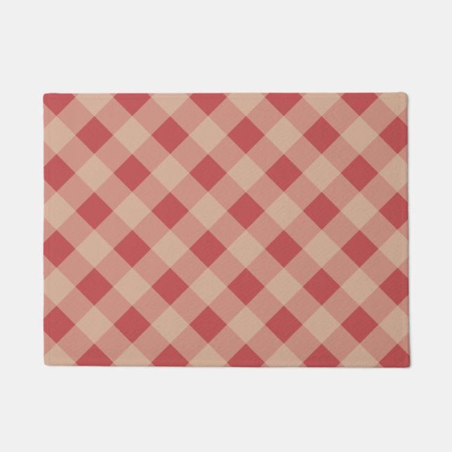 Tapete de Cozinha Country Gingham Vermelho (Frente)