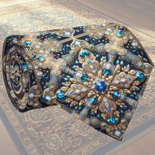 Tapete de Designer Persa de Luxo Gravata de seda