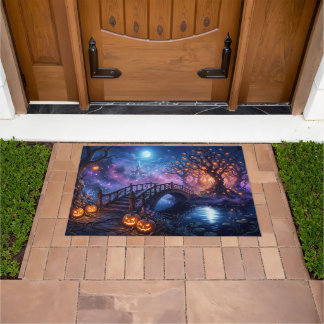Tapete de Entrada Árvore de Abóbora de Halloween