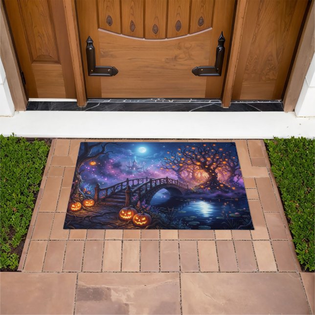 Tapete de Entrada Árvore de Abóbora de Halloween (Ar livre)