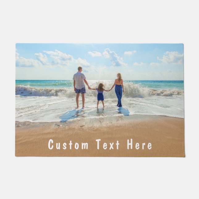 Tapete de Entrada com Foto Personalizada Texto (Frente)