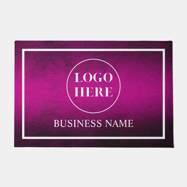 Tapete de Entrada com Logo de Negócios Elegante Mo (Frente)