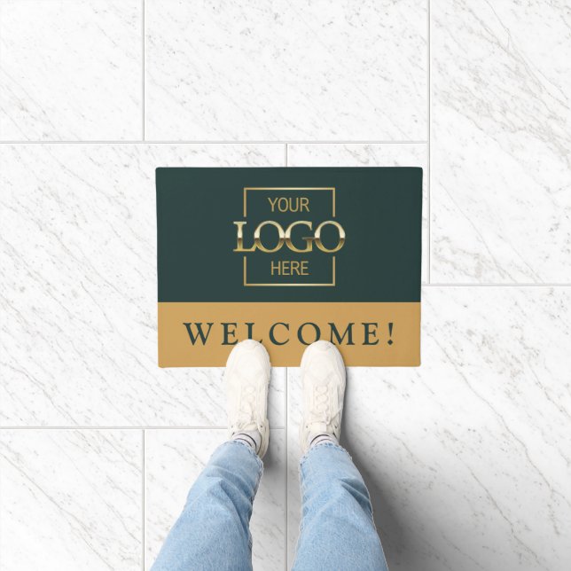 Tapete de Entrada com Logotipo Empresarial Verde M (Interior)