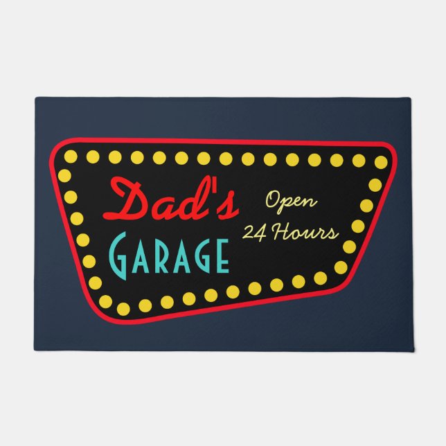  Tapete de Entrada com Placa da Garagem do Papai  (Frente)