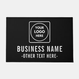 Tapete de entrada da empresa com logotipo preto ci