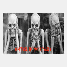 Tapete de Entrada de Halloween Esqueletos Engraçad