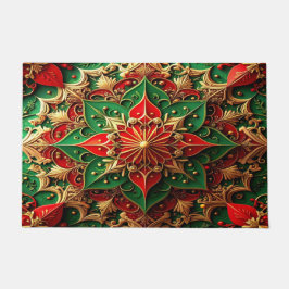 Tapete de Entrada Decorativo de Férias Vermelho Ve