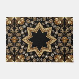 Tapete de Entrada Decorativo Dourado