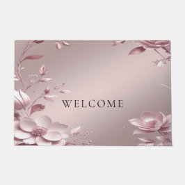 Tapete de Entrada Floral Rosa Delicado