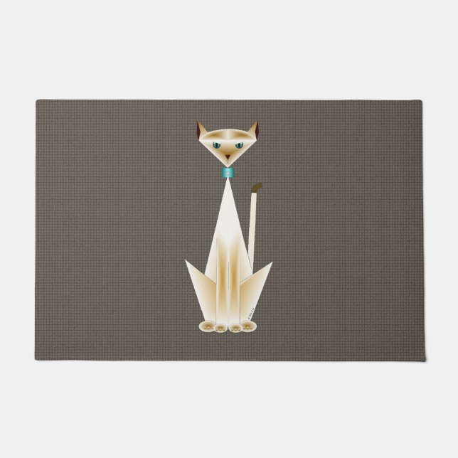 Tapete de Entrada Gato Siames (Frente)