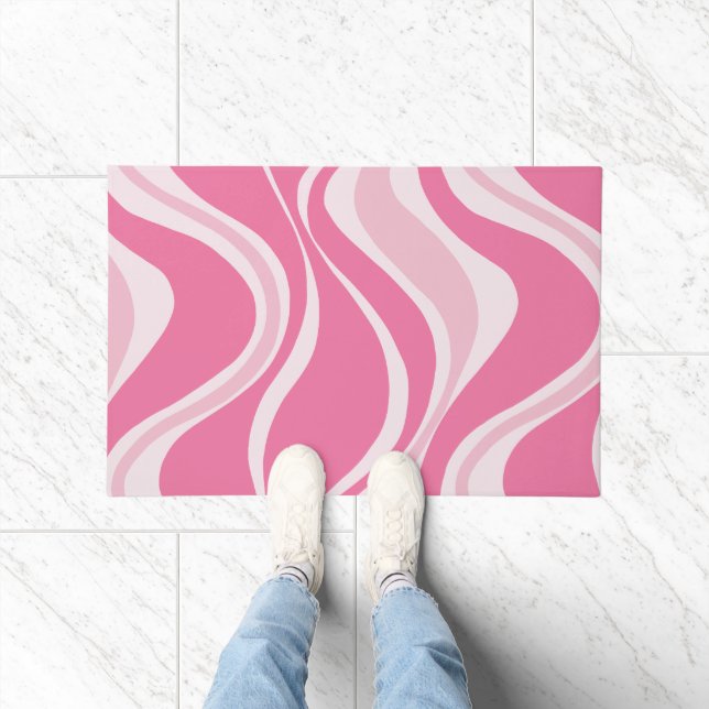 Tapete de Entrada Ondas Rosa (Interior)
