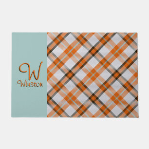 Tapete de Entrada Xadrez Laranja Madras