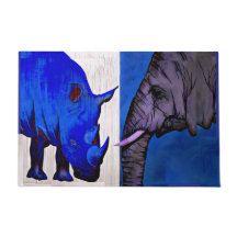 Tapete de Feng Shui Blue Rhino e Elefante