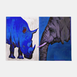 Tapete de Feng Shui Blue Rhino e Elefante