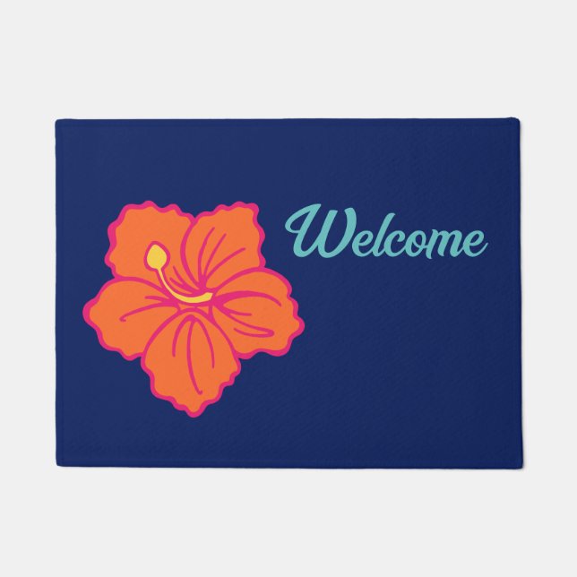 Tapete de Flores Tropicais Havaianas  (Frente)