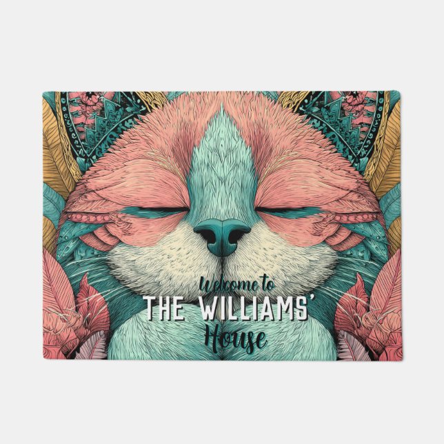 Tapete de Gato Felino Boho  (Frente)