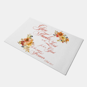 Tapete Dê Graças ao Senhor outono floral aquarela