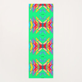 tapete de ioga verde-design e vermelho