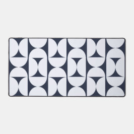 Tapete de Mesa Arqueado Navy & Branco Retro | Escr