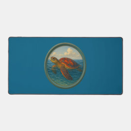 Tapete de Mesa Azul Oceano Tartaruga Marinha