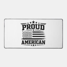 Tapete de Mesa Branco com Bandeira dos EUA Proud A