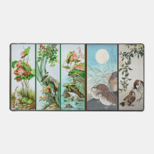 Tapete de Mesa com Arte de Pássaros Japoneses para