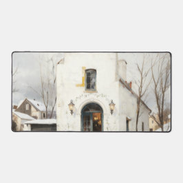 Tapete de Mesa de Cabana Aconchegante de Inverno