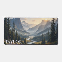 Tapete de Mesa de Montanha Personalizado com Nome