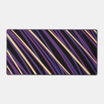 Tapete de Mesa Ondas Diagonais Roxo e Dourado Abst