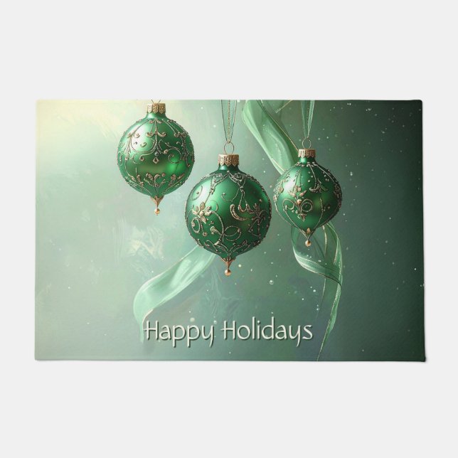 Tapete de Natal Bola Verde de Natal (Frente)