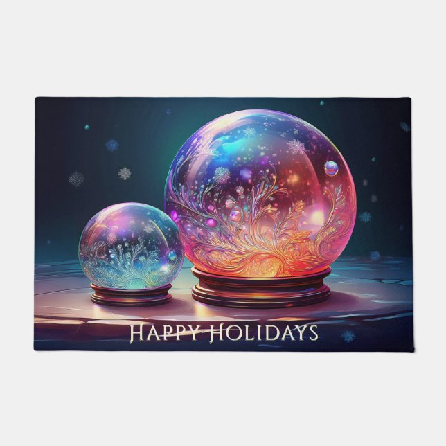 Tapete de Natal Bolas de Neve de Cristal (Frente)
