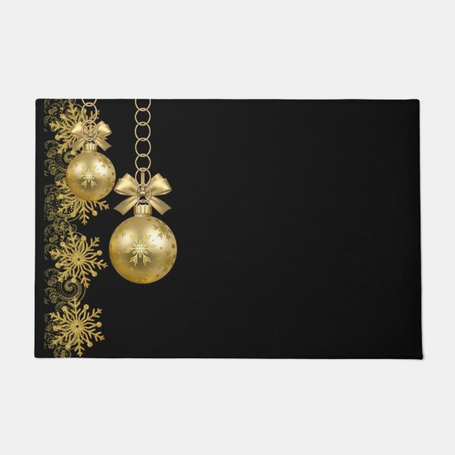 Tapete de Natal Bolas Douradas (Frente)