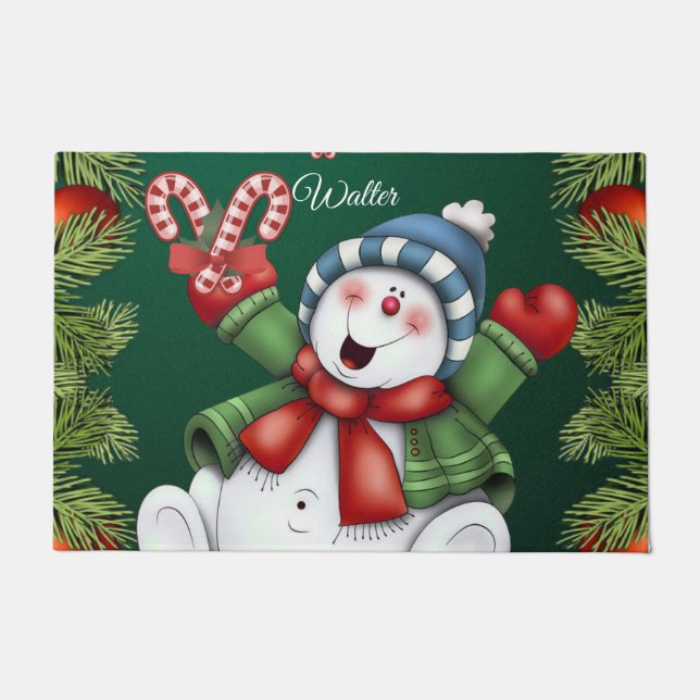 Tapete de Natal, Boneco de Neve (Frente)