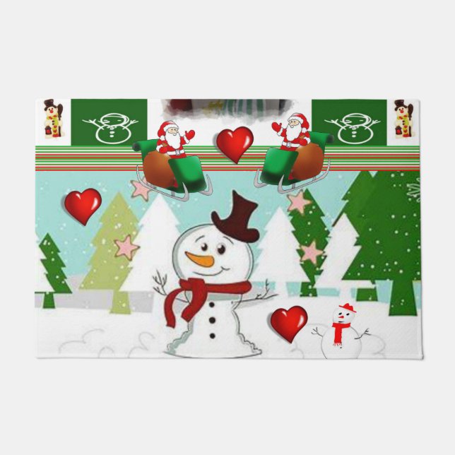 Tapete de Natal, Boneco de Neve (Frente)