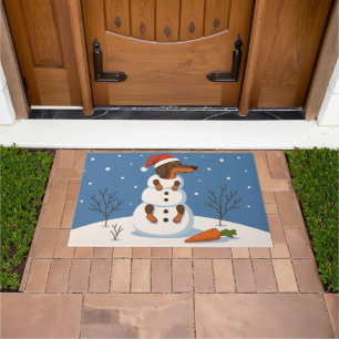 Tapete de Natal Cachorro-Salsicha Homem de Neve