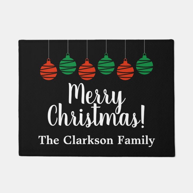 Tapete de Natal com sobrenome personalizado (Frente)