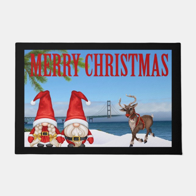 Tapete de Natal da Ponte Mackinaw (Frente)