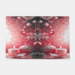 Tapete de Natal Decorativo com Velas Vermelhas