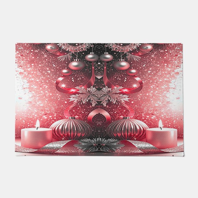 Tapete de Natal Decorativo com Velas Vermelhas (Frente)
