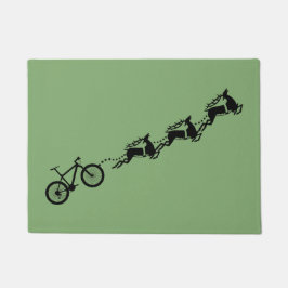 Tapete de Natal divertido de Papai Noel de bicicle