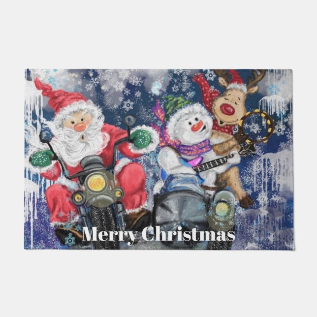 Tapete de Natal Engraçado Felizes Melhores Amigos (Frente)
