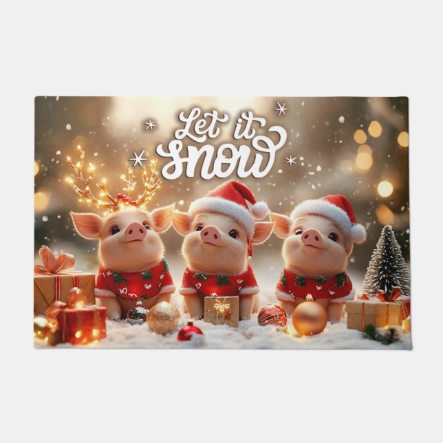 Tapete de Natal Let It Snow – Boas-vindas Festivas (Frente)