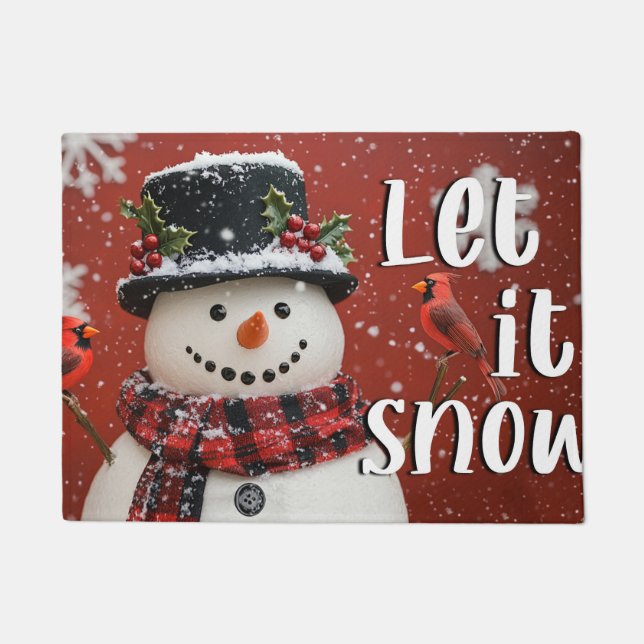 Tapete de Natal Let It Snow – Boas-vindas Festivas (Frente)