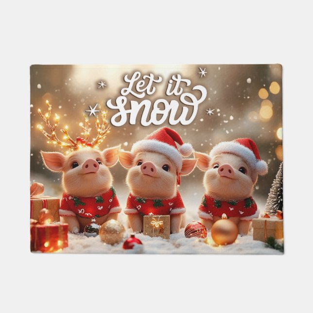 Tapete de Natal Let It Snow – Boas-vindas Festivas (Frente)