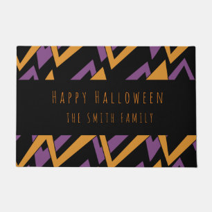 Tapete de Nome de Padrão Zig Zag Feliz Halloween